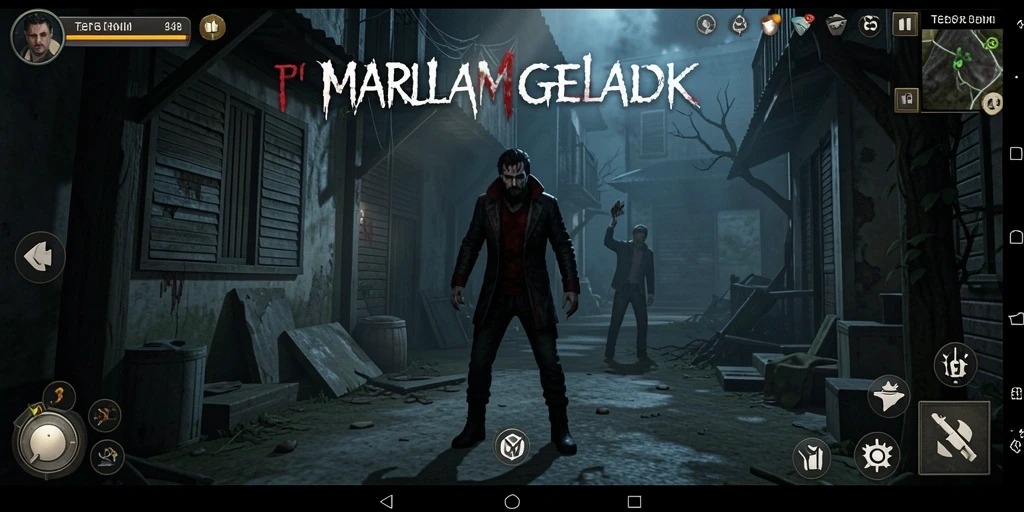 Screenshot gameplay menakutkan dari 3446 di malam yang gelap.