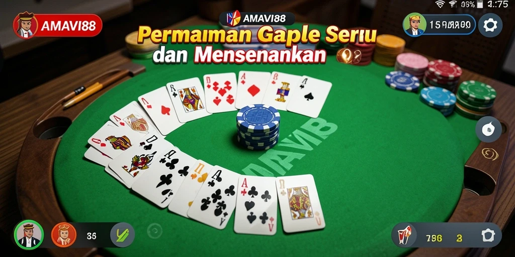 Tampilan gameplay seru permainan Gaple di AMAVI88.