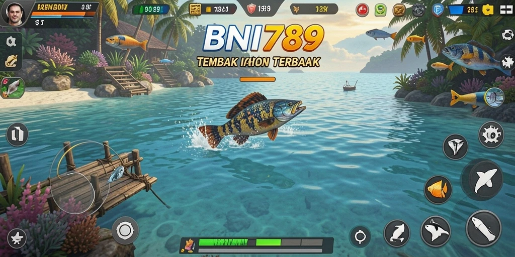 Tampilan seru dari gameplay Tembak Ikan di BNI789.