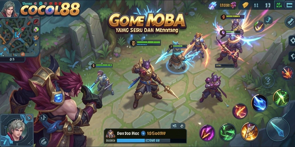 Screenshot gameplay COCOL88 menampilkan pertarungan tim yang seru.
