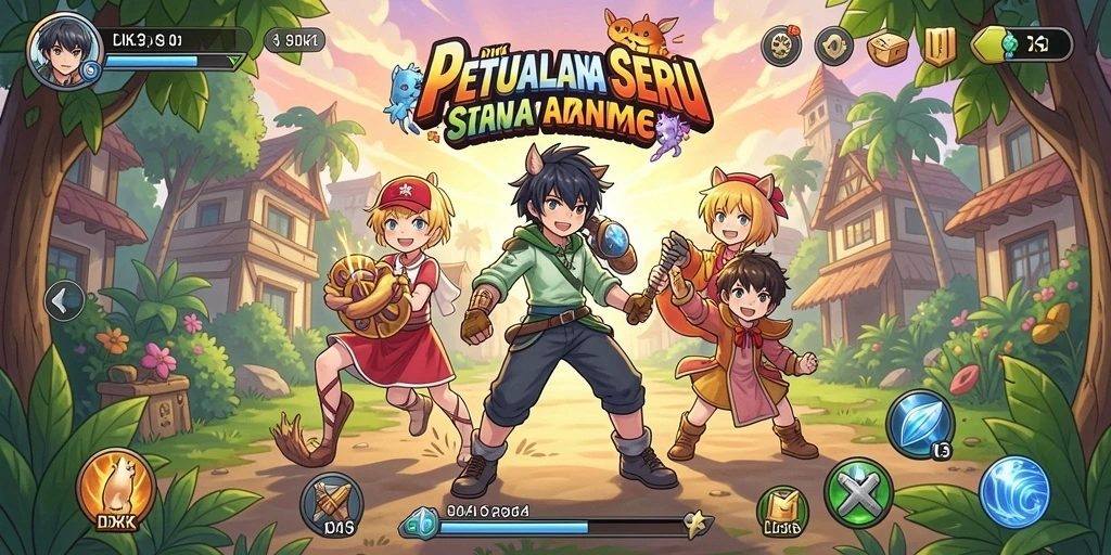 Tampak aksi seru dalam game Anime DKK.