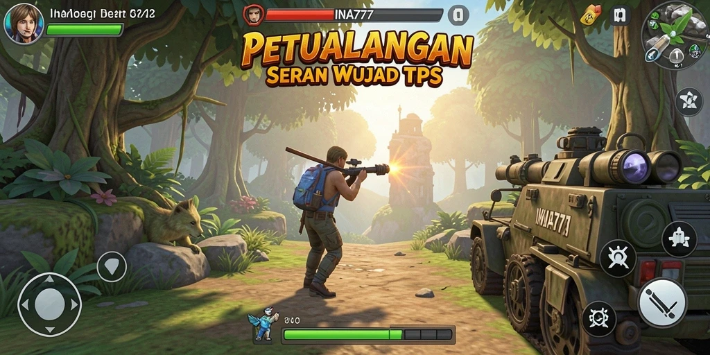 Tampilan gameplay INA777 yang penuh aksi dalam TPS.