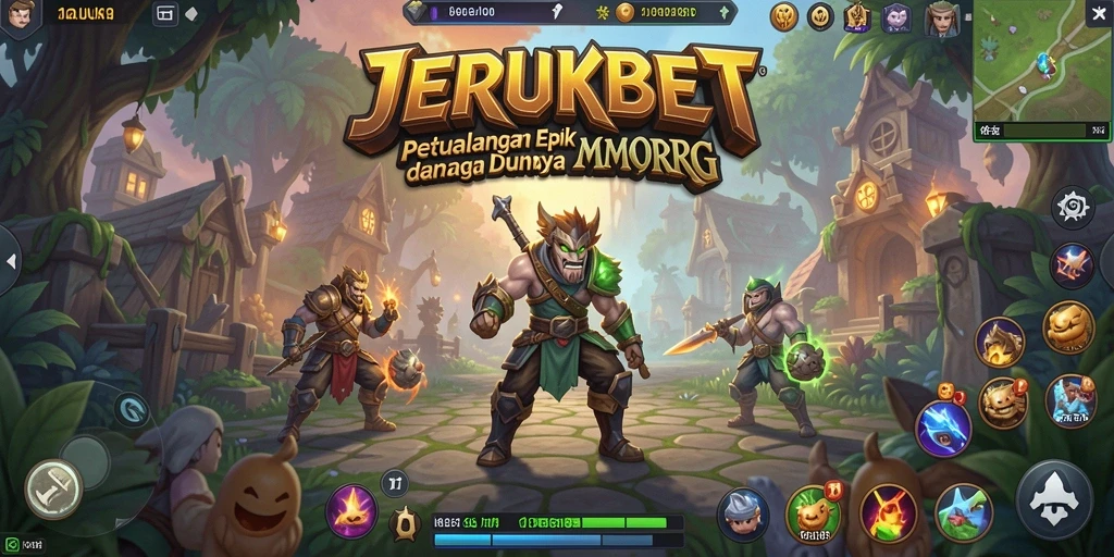 Tampilan seru gameplay JERUKBET yang penuh aksi MMORPG.