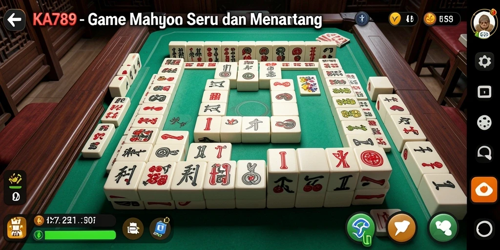 Tampilan gameplay seru dari KA789 dengan level Mahjong yang menantang.