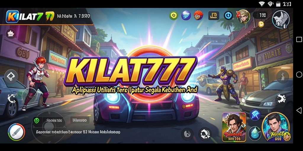 Tampilan utama KILAT777 dengan berbagai fitur utilitas.