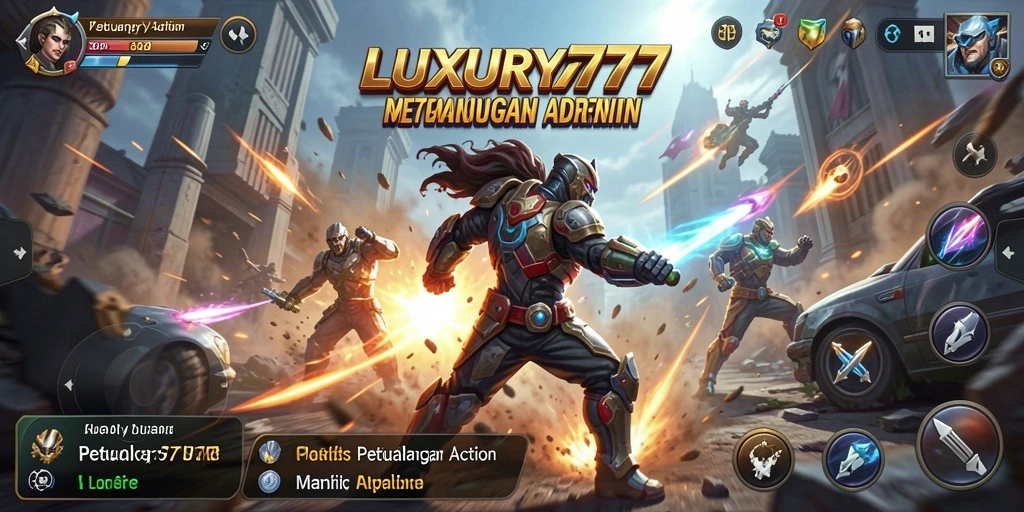 Tampilan gameplay mendebarkan dalam LUXURY777 yang penuh aksi.