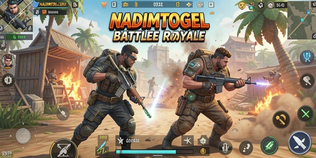 Tampilan seru gameplay NADIMTOGEL dalam pertarungan Battle Royale.