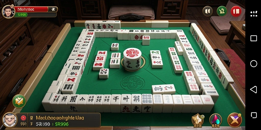 Tampilan gameplay SR996 dengan ubin Mahjong yang menarik.