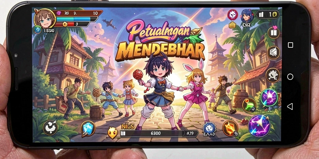 Screenshot T6 yang menampilkan karakter anime dalam aksi.