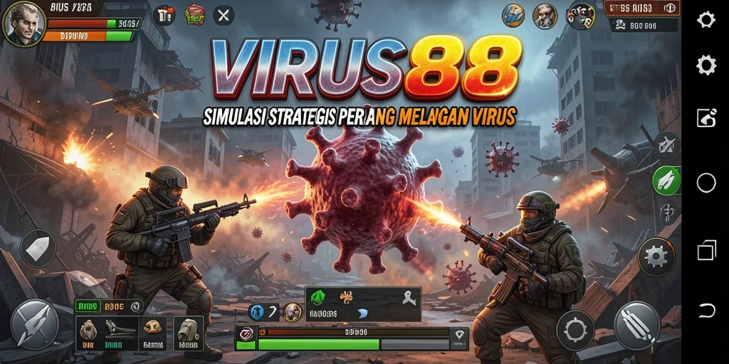 Tampilan gameplay <strong>VIRUS88</strong> yang mengasyikkan dan menantang.
